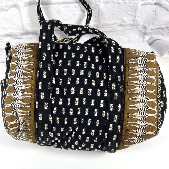 Africa Purse Vera Bradley Quilted Mini Duffle Shoulder Bag Handbag Zebra Retired - Picture 16 of 16